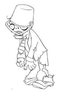 Buckethead Zombie from PvZ coloring page