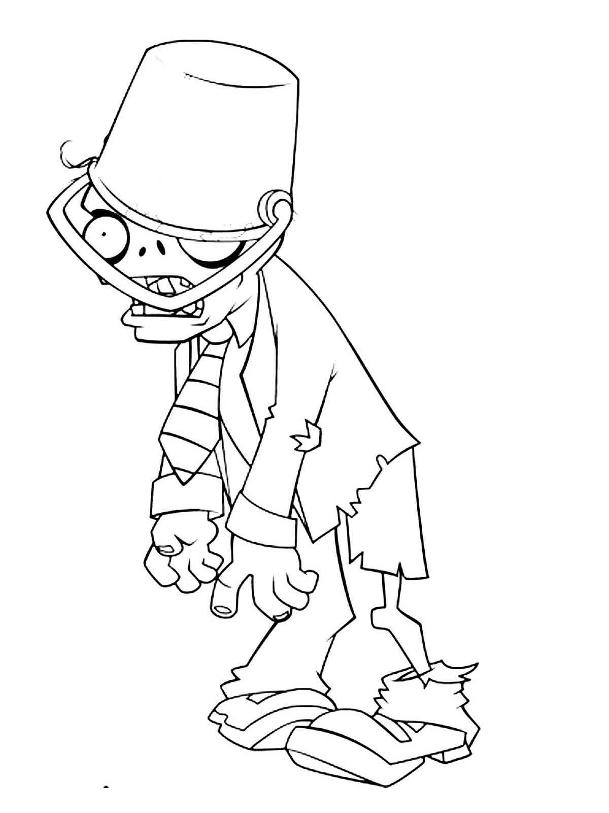 Buckethead Zombie from PvZ coloring page