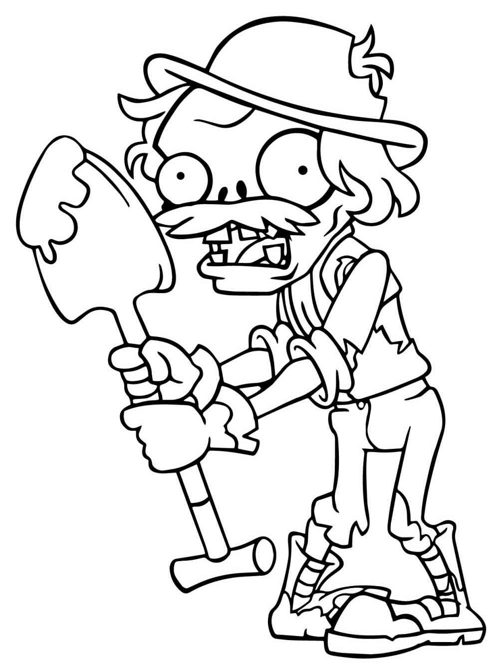 Excavator Zombie from Plants vs. Zombies coloring page