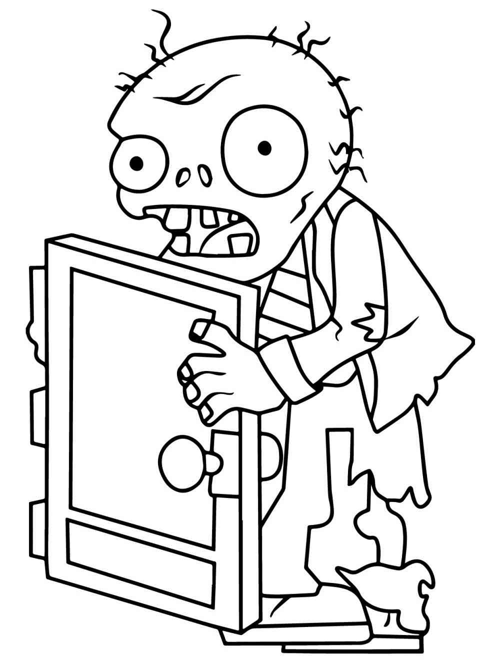 Screen Door Zombie from PvZ coloring page