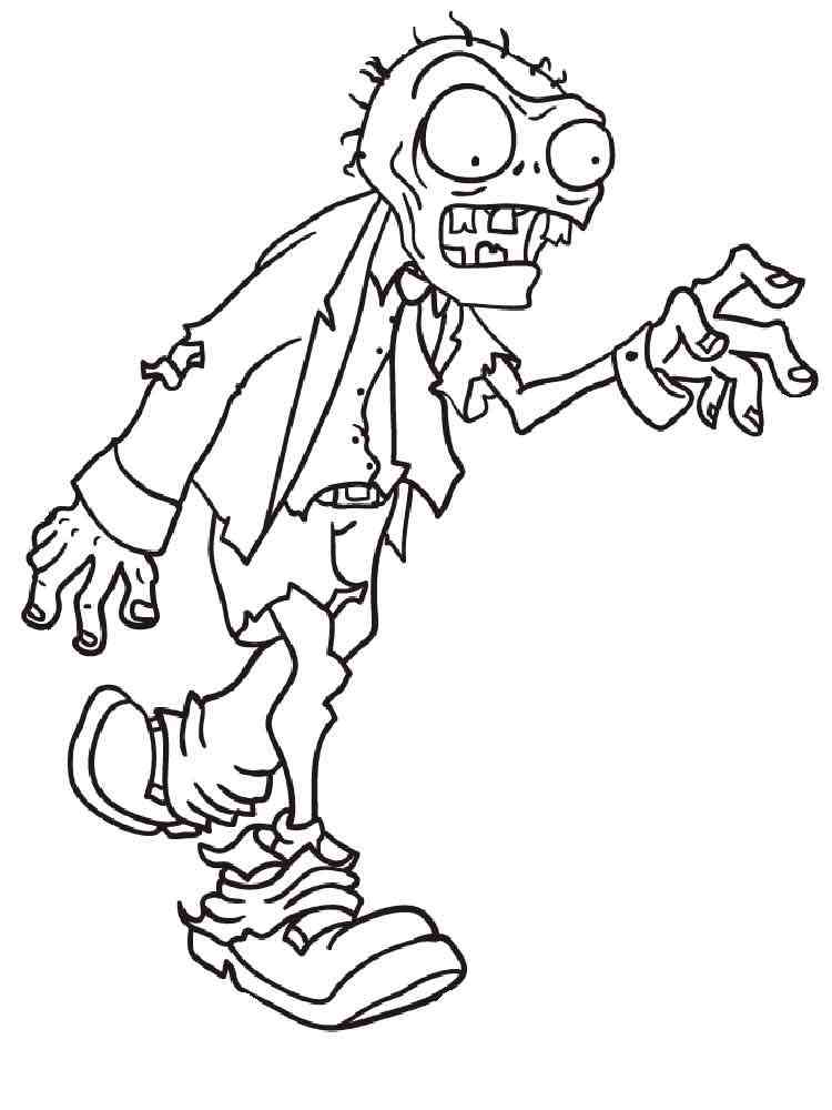 Walking Zombie from PvZ coloring page