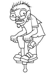 Pogo Zombie from PvZ coloring page