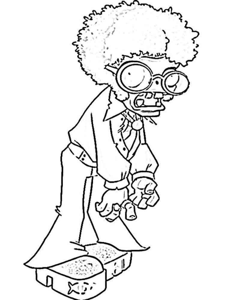 Dancing Zombie from PvZ coloring page