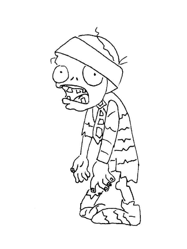 Mummy Zombie from PvZ coloring page