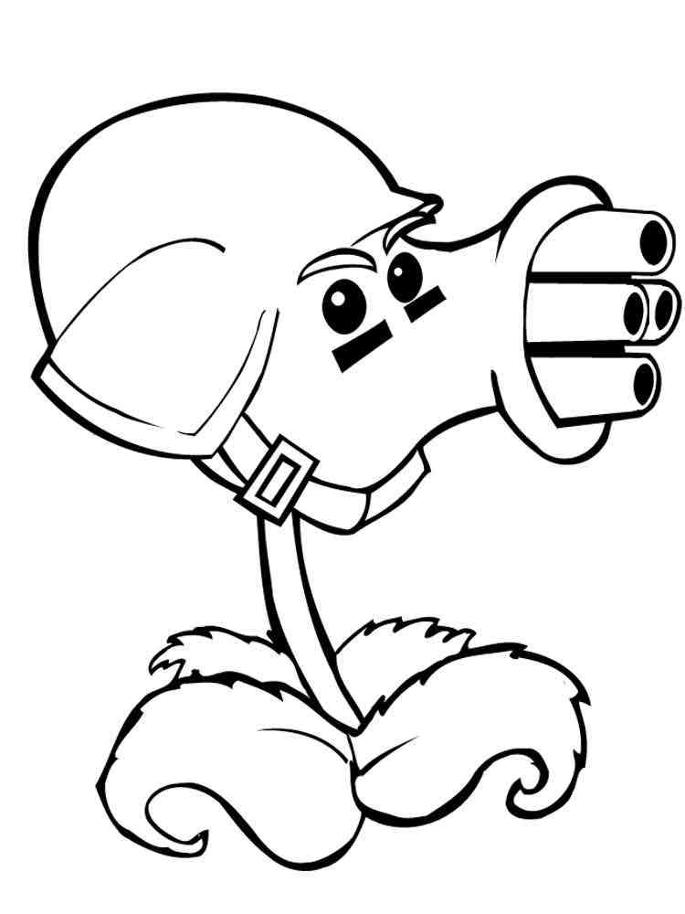Gatling Pea from PvZ coloring page