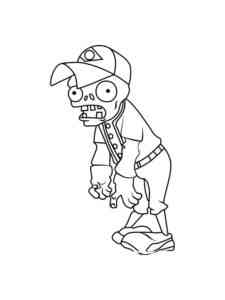 Baseball Zombie from PvZ coloring page