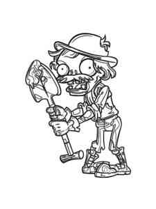 Excavator Zombie from PvZ coloring page
