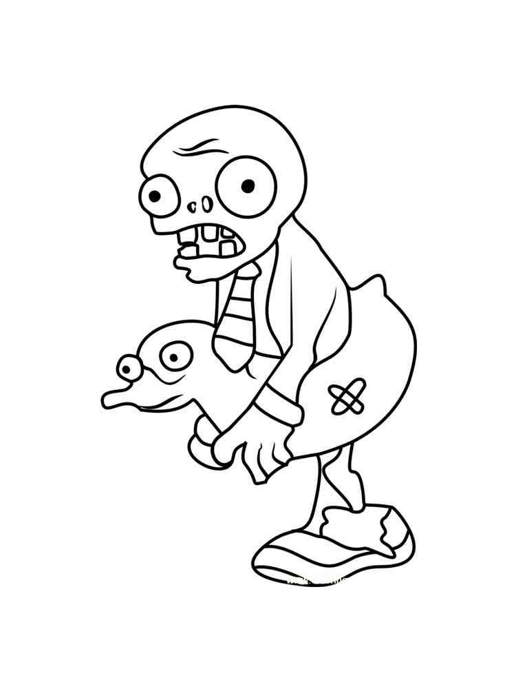 Ducky Tube Zombie from PvZ coloring page