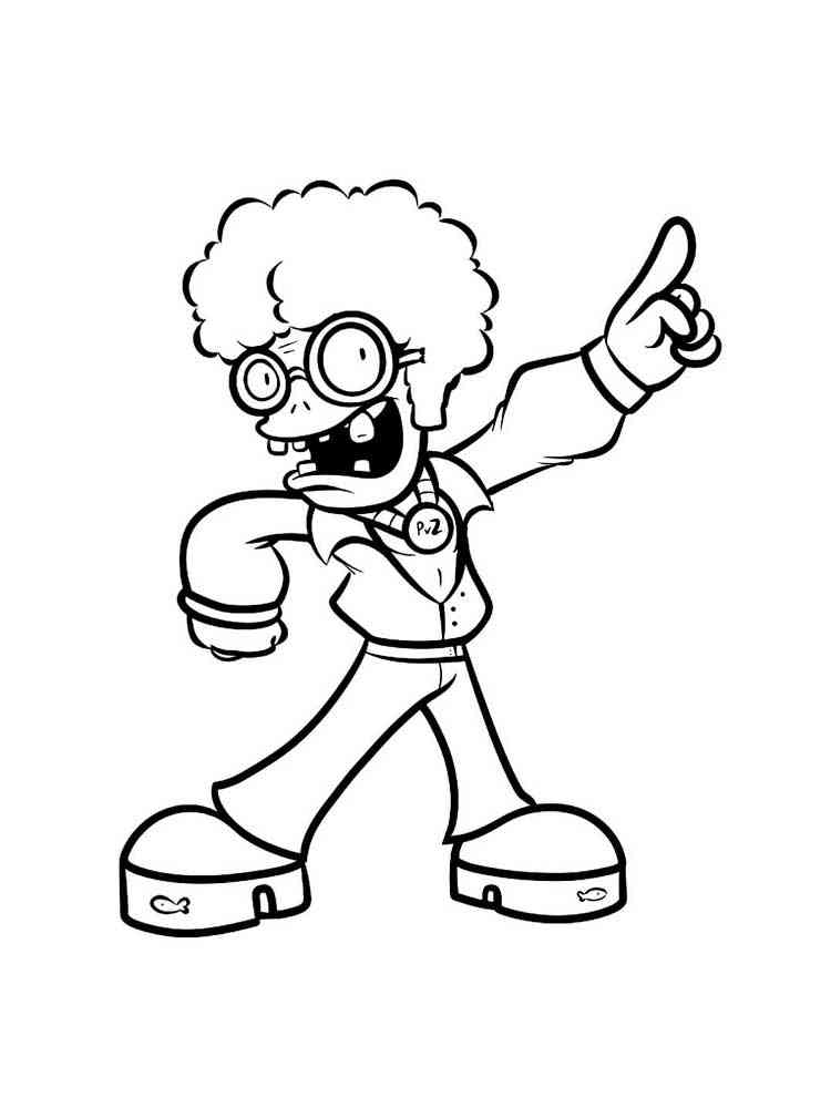 Dancing Zombie from Plants vs. Zombies coloring page