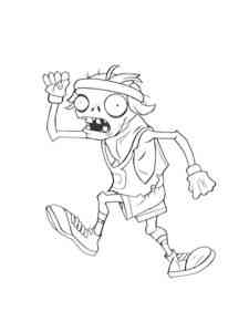 Pole Vaulting Zombie from PvZ coloring page