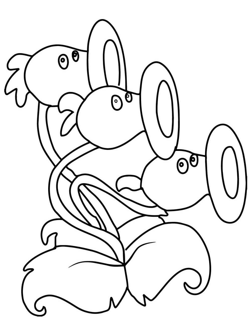 Threepeater from Plants vs. Zombies coloring page
