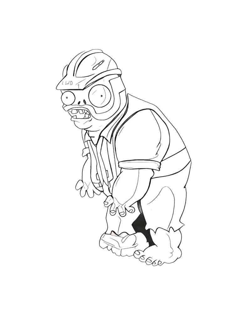 Digger Zombie from PvZ coloring page