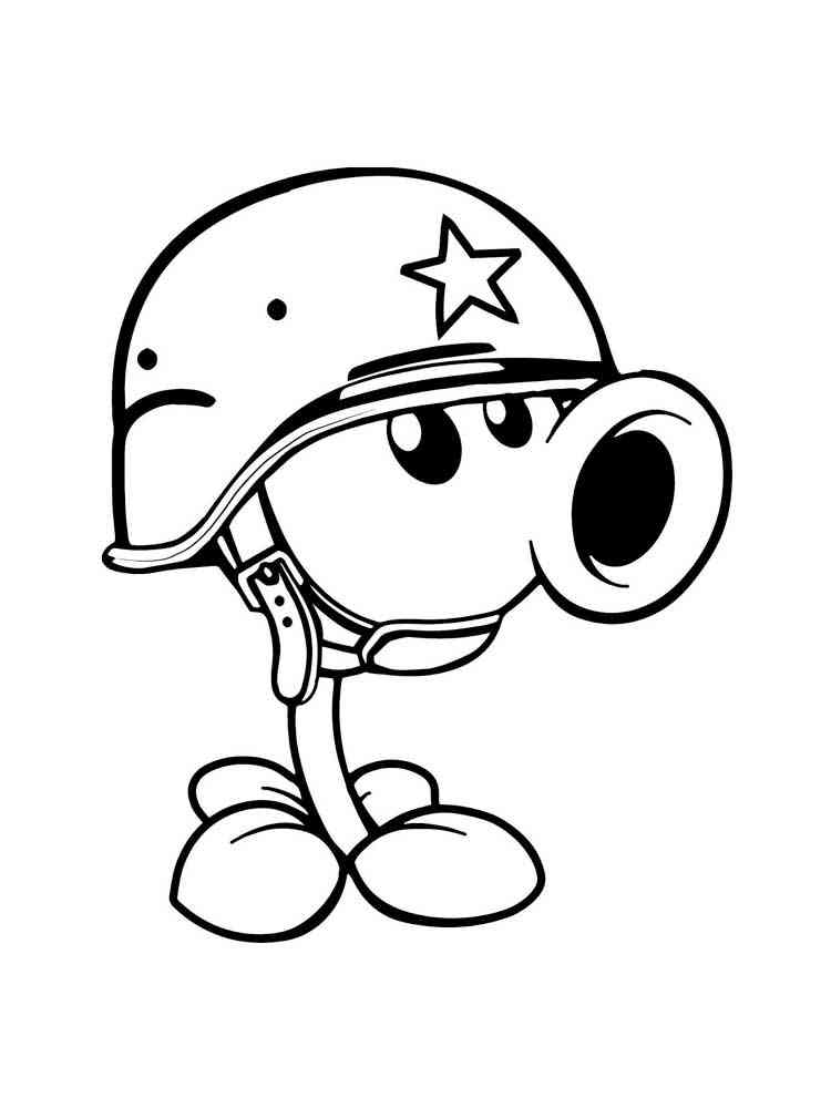 Gatling Pea from Plants vs. Zombies coloring page