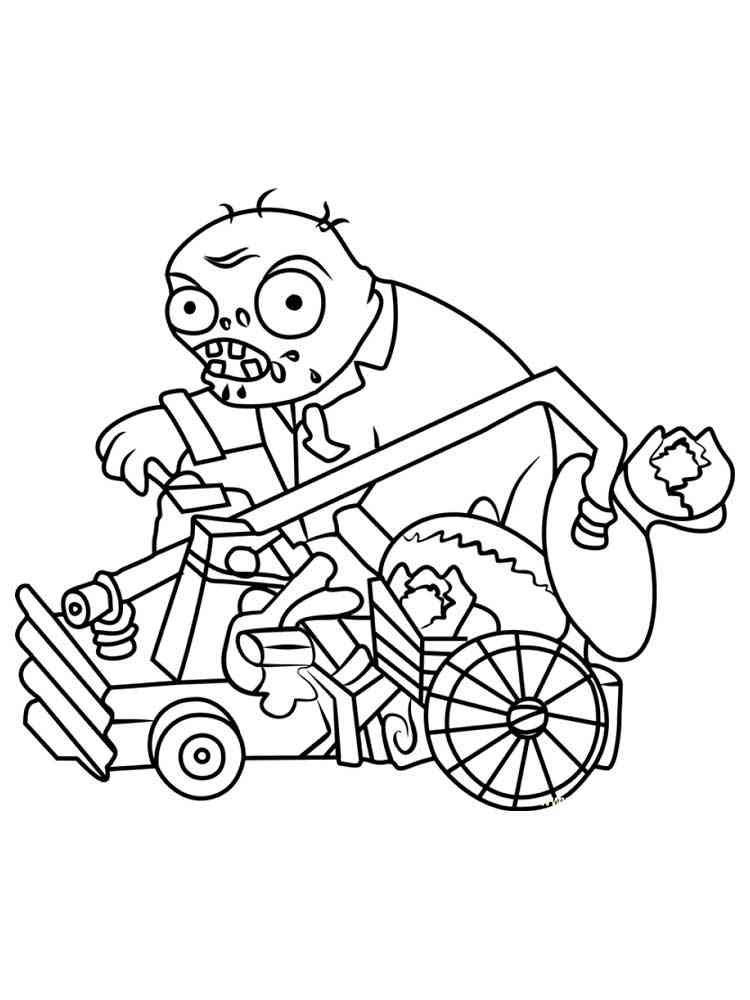 Catapult Zombie from Plants vs. Zombies coloring page