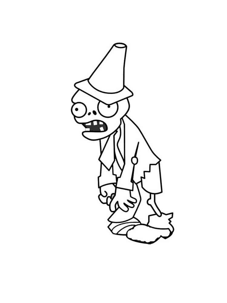 Conehead Zombie from Plants vs. Zombies coloring page