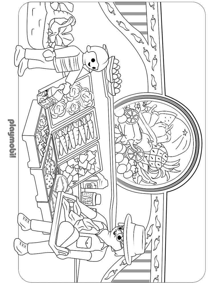 Market Playmobil coloring page