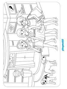 Shopping Playmobil coloring page