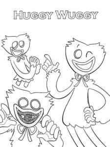 Different Huggy Wuggy Poppy Playtime coloring page