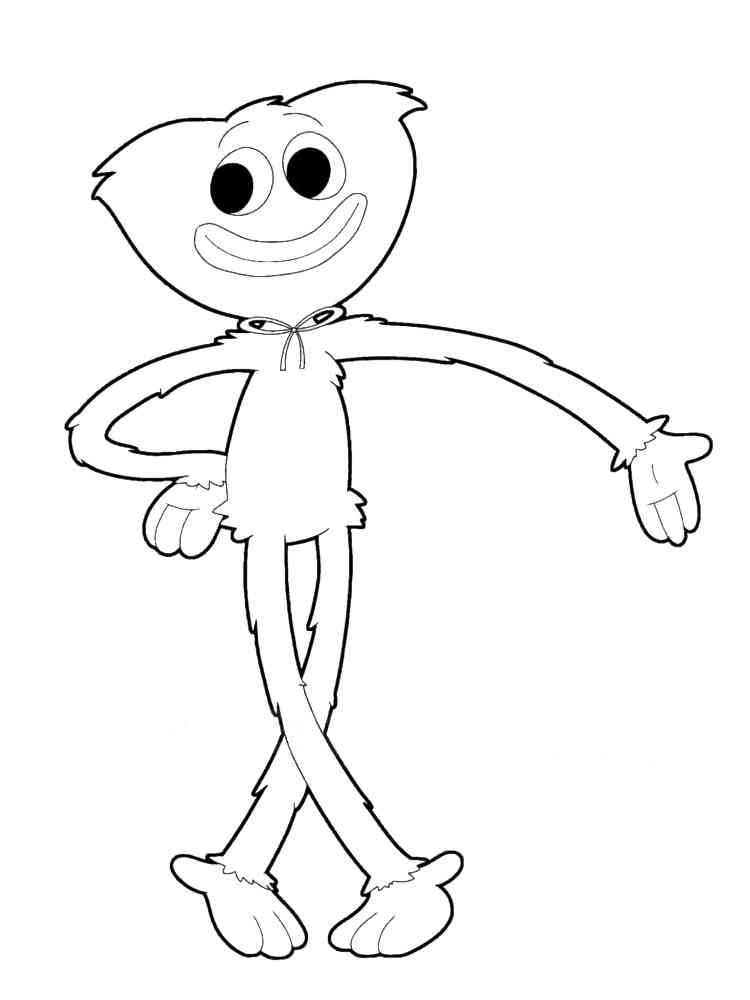 Smiling Huggy Wuggy Poppy Playtime coloring page