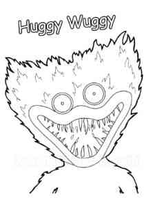 Huggy Wuggy Face Poppy Playtime coloring page