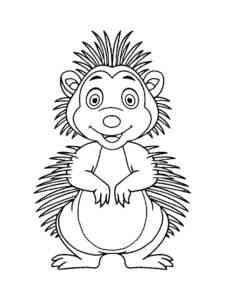 Happy Porcupine coloring page