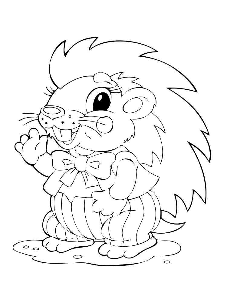 Cartoon Porcupine coloring page