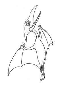 Smiling Pterodactyl coloring page