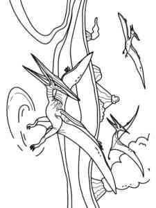 Three Pterodactyls coloring page