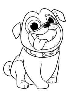 Smiling Pug coloring page