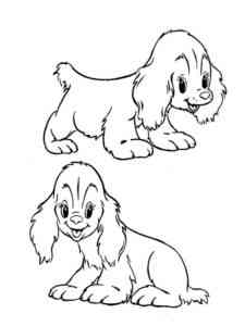 Two Puppies coloring page