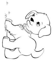 Puppy walking coloring page