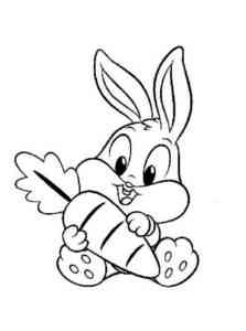Little Rabbit with Carrots coloring page