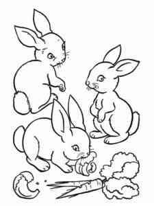 Three Rabbits coloring page