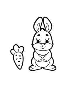 Rabbit and Carrot coloring page