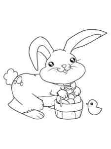 Rabbit with a Basket coloring page