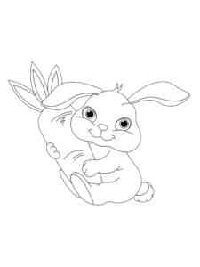 Rabbit holds a Carrot coloring page