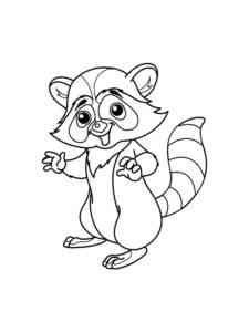 Funny Cartoon Raccoon coloring page