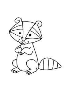 Easy Raccoon coloring page