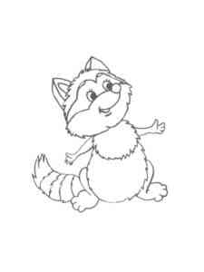 Happy Raccoon coloring page
