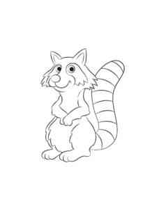Raccoon smiling coloring page