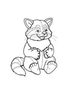 Sitting Raccoon coloring page