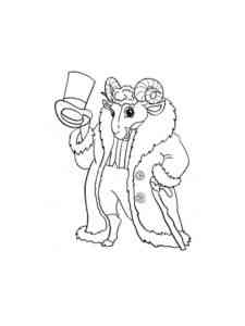 Ram in a fur coat coloring page
