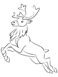Red Deer Jumping coloring page