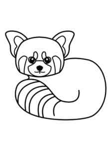 Easy Red Panda coloring page