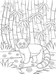 Red Panda in the forest coloring page