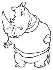 Fierce Rhino coloring page