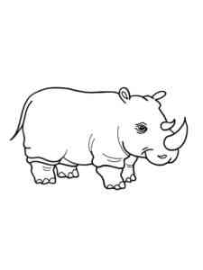 Easy Rhinoceros coloring page