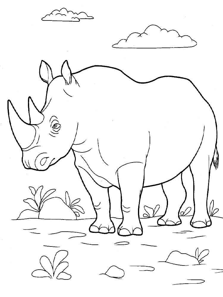 Simple Rhino coloring page