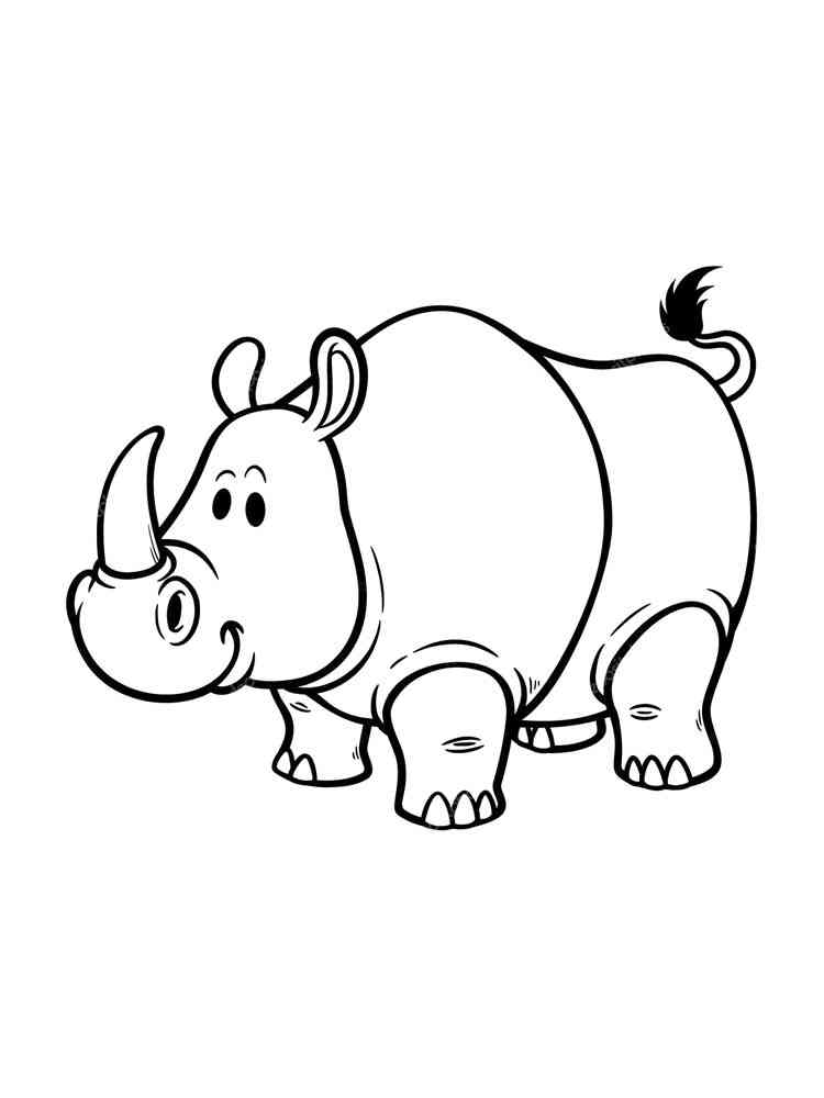 Funny Rhinoceros coloring page