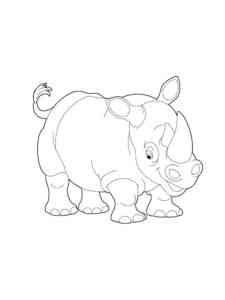 Easy Rhinoceros coloring page